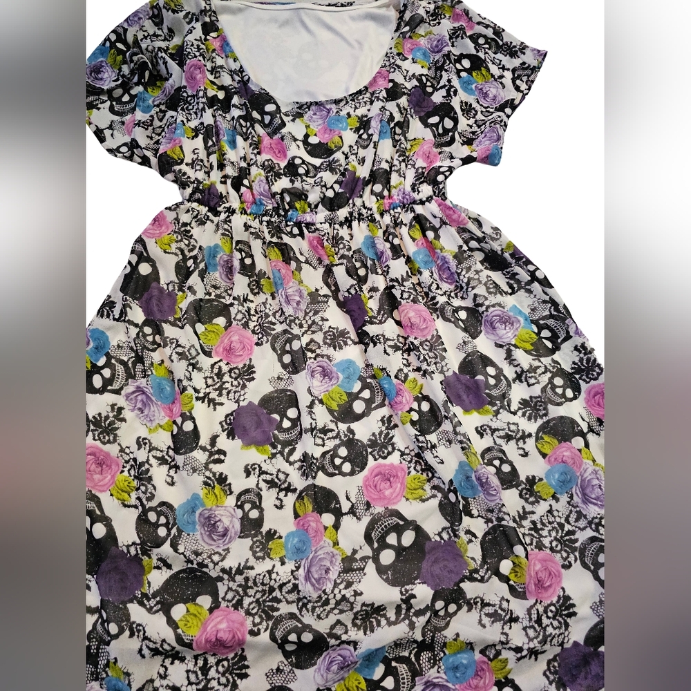 Torrid Multicolor Skull Print Mini Dress - Picture 3 of 11